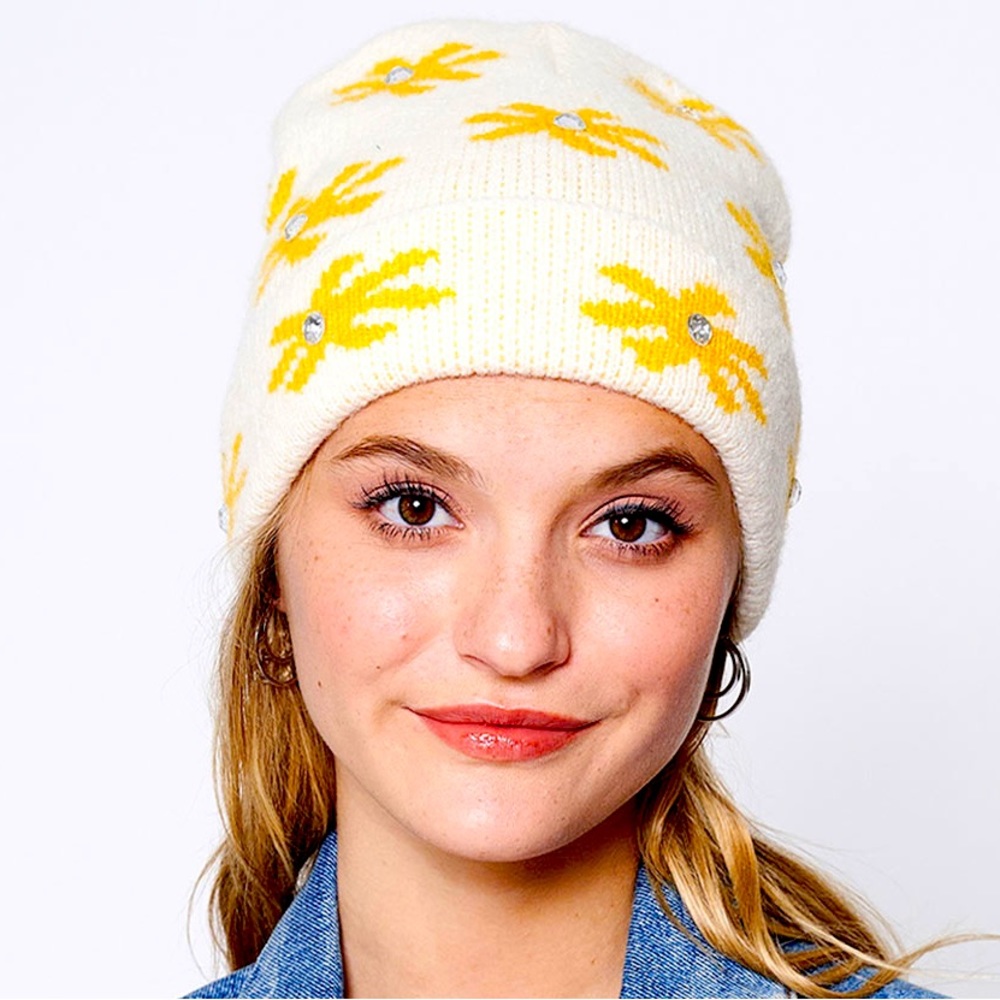 Beanie with Flowers